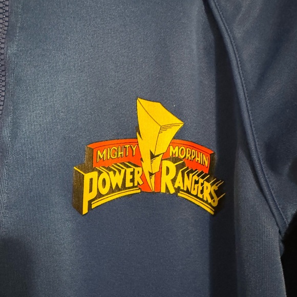 Vintage MMPR Power Rangers Blue Long Sleeved Retro Track Jacket Mens Size Medium - Picture 6 of 6